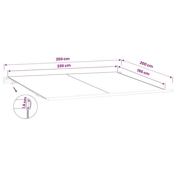 Markisenersatzstoff Anthrazit 250 x 200 cm Polyester