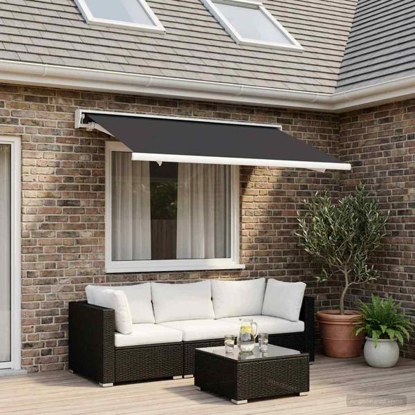 ARDEBO.de - Markisenersatzstoff Anthrazit 300 x 250 cm Polyester