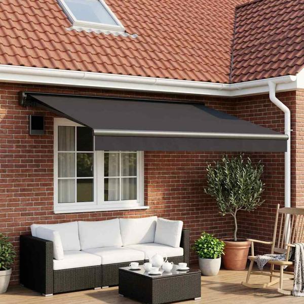 ARDEBO.de - Markisenersatzstoff Anthrazit 350 x 250 cm Polyester