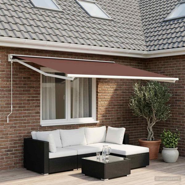 ARDEBO.de - Markisenersatzstoff Braun 600 x 350 cm Polyester