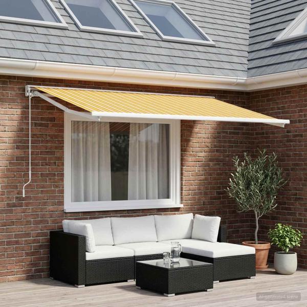 ARDEBO.de - Markisenersatzstoff Orange und Schwarz 250 x 200 cm Polyester