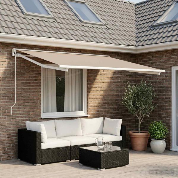 ARDEBO.de - Markisenersatzstoff Beige 400 x 300 cm Polyester