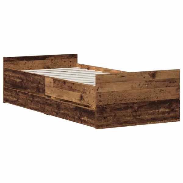 Bettrahmen Altholz 90 x 200 cm Holzwerkstoff