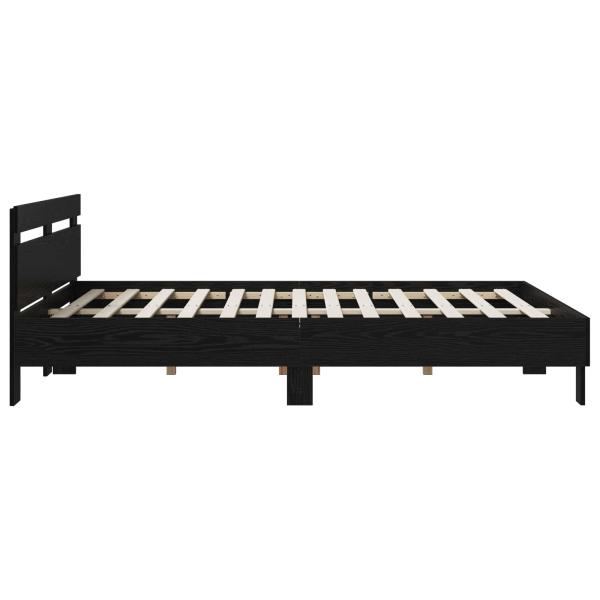 Bettrahmen Schwarze Eiche 140 x 190 cm Holzwerkstoff