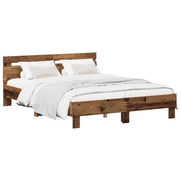 Bettrahmen Altholz 135 x 190 cm Holzwerkstoff