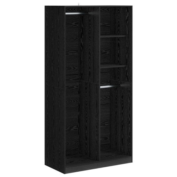 Kleiderschrank Schwarz Eichen-Optik 100 x 50 x 200 cm