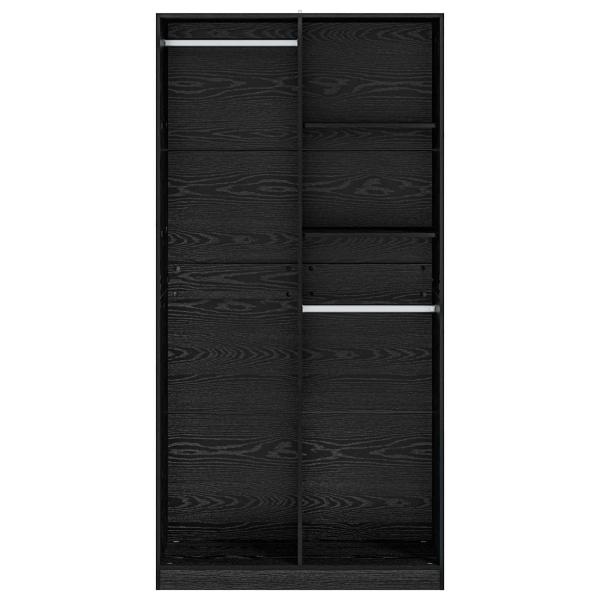 Kleiderschrank Schwarz Eichen-Optik 100 x 50 x 200 cm
