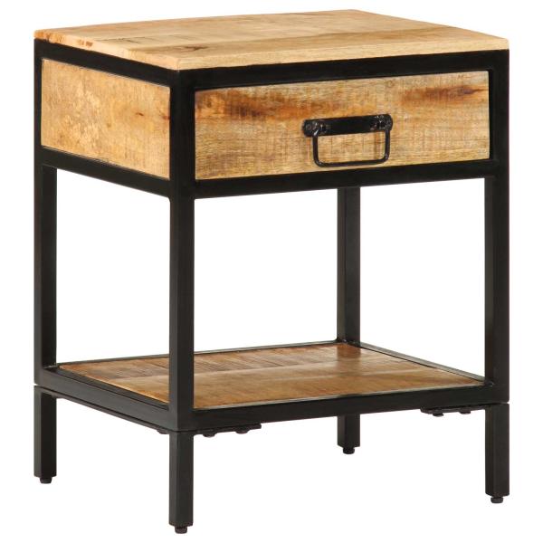 ARDEBO.de - Nachttisch Braun 40 x 35 x 50 cm Massives Mango Holz und Metall