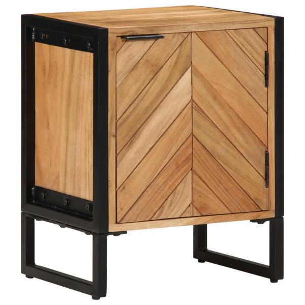 ARDEBO.de - Nachttisch Braun 40 x 30 x 50 cm Massivholz Akazie und Metall