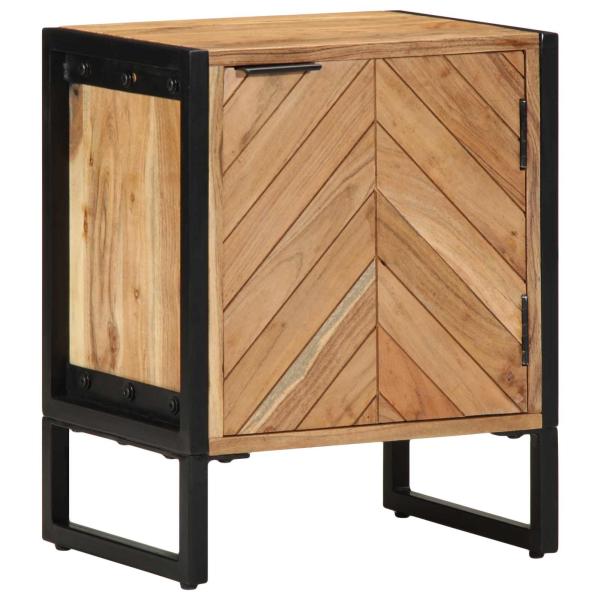 Nachttisch Braun 40 x 30 x 50 cm Massivholz Akazie und Metall