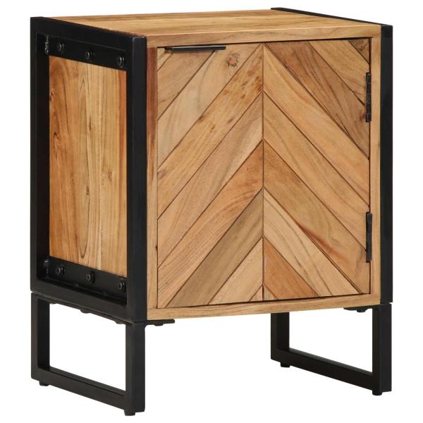Nachttisch Braun 40 x 30 x 50 cm Massivholz Akazie und Metall