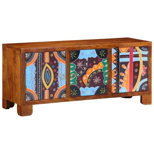 ARDEBO.de - Schuhbank mit Tür Honigbraun 100 x 35 x 45 cm Akazienmassivholz