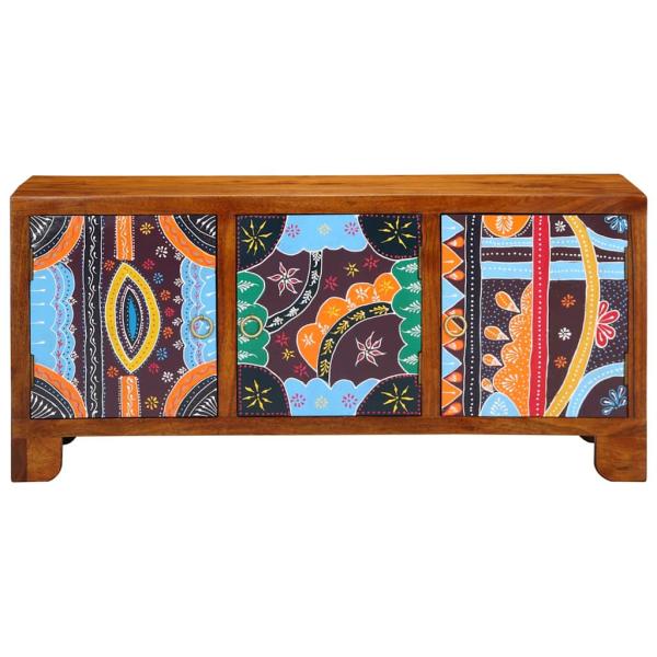 Schuhbank mit Tür Honigbraun 100 x 35 x 45 cm Akazienmassivholz