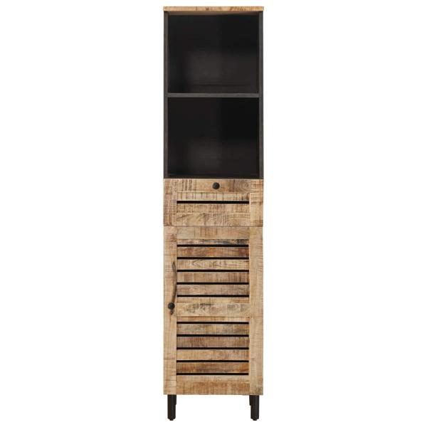 Badezimmerschrank mit Tür Braun und Schwarz 38 x 33,5 x 160 cm