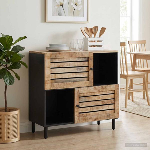 ARDEBO.de - Stauraumschränke Braun 80 x 33,5 x 75 cm Massivholz Mango