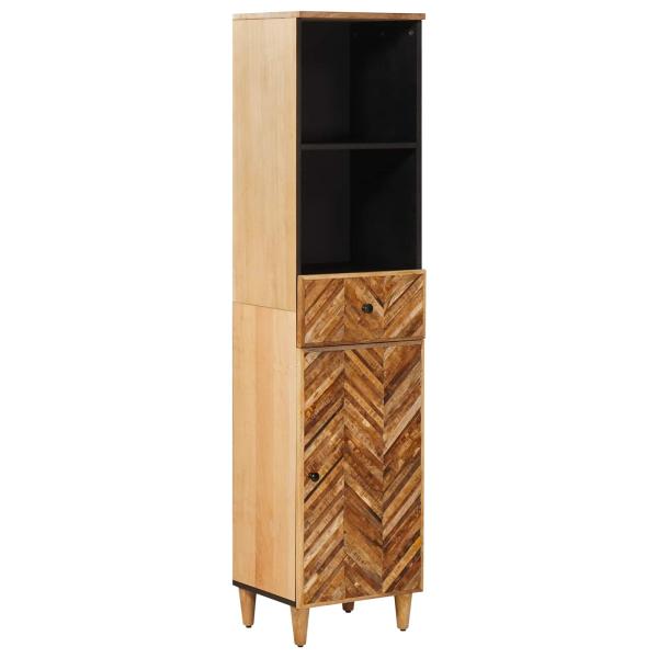 ARDEBO.de - Badezimmerschrank Braun 38 x 33,5 x 160 cm Massivholz Mango