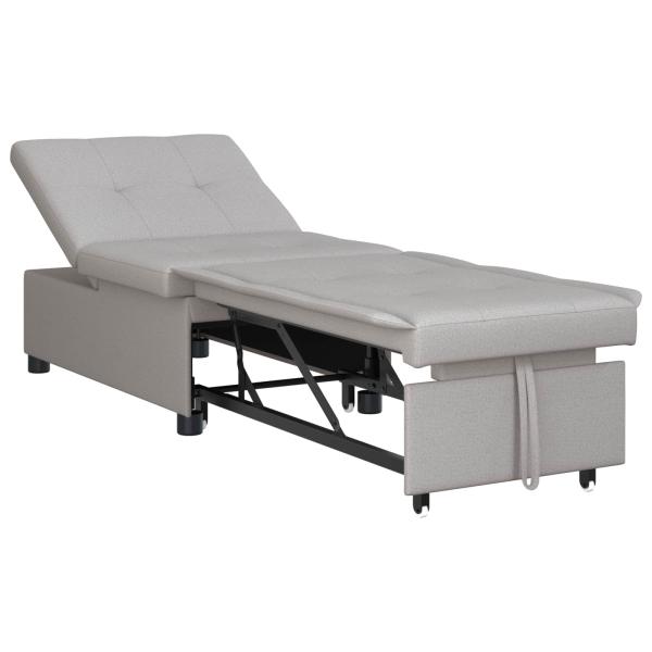 Schlafsofa Ausziehbar Grau 194 x 50 x 82 cm Stoff