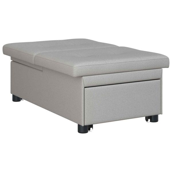 Schlafsofa Ausziehbar Grau 194 x 50 x 82 cm Stoff