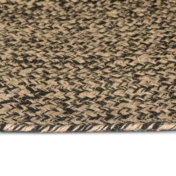 Bereichsteppich Natürlich und Schwarz 100 x 200 cm Jute