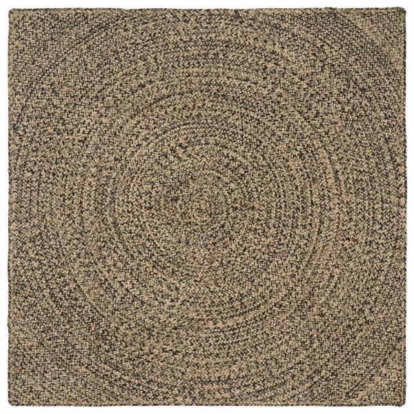ARDEBO.de - Bereichsteppich Natürlich und Schwarz 120 x 120 cm Jute