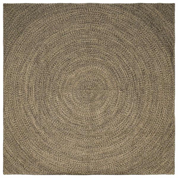 ARDEBO.de - Bereichsteppich Natürlich und Schwarz 240 x 240 cm Jute