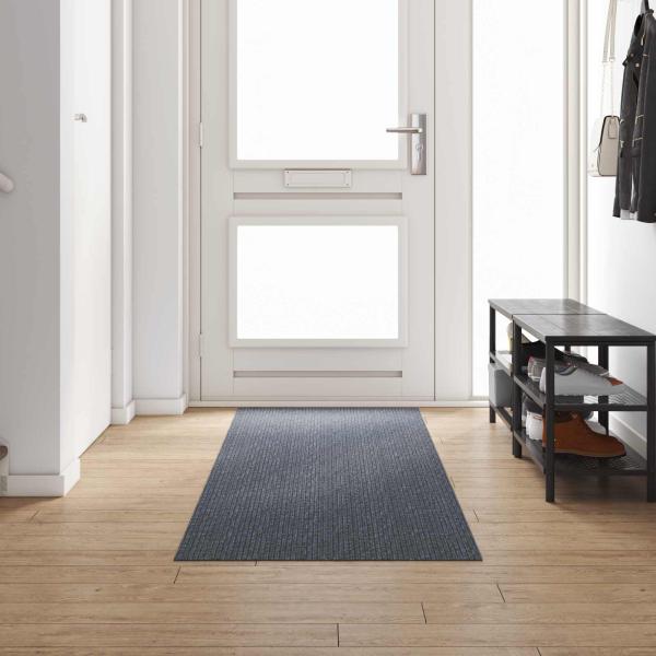 ARDEBO.de - Teppichläufer Grau 80 x 300 cm Stoff