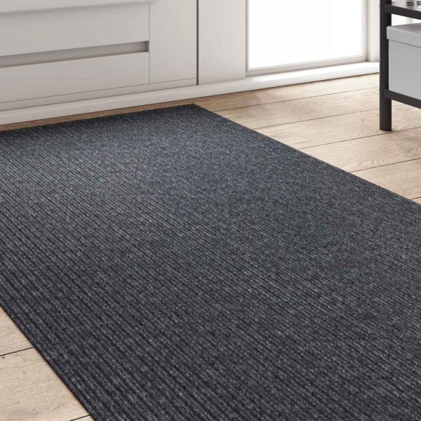 Teppichläufer Grau 80 x 300 cm Stoff