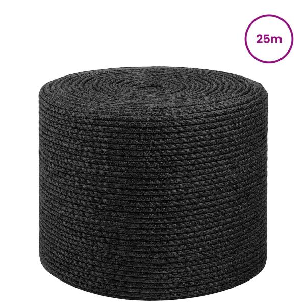 Juteseil 8 mm Schwarz 100% Tossa Jute