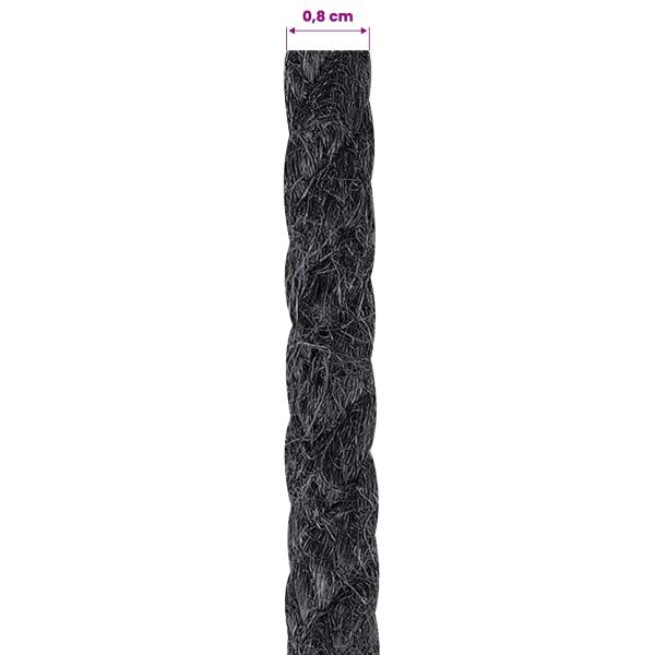 Juteseil 8 mm Schwarz 100% Tossa Jute