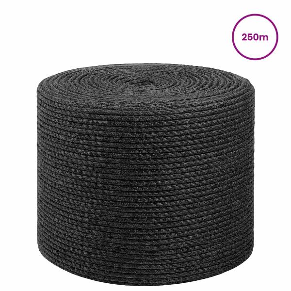 Juteseil 8 mm Schwarz 100% Tossa Jute