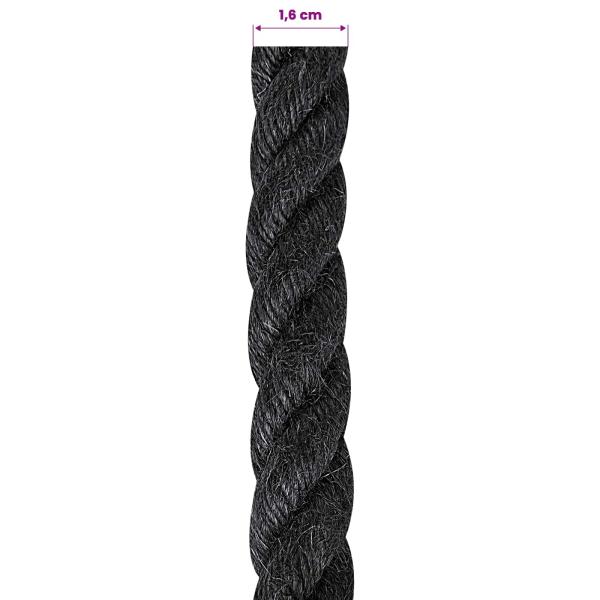 Juteseil 16 mm Schwarz 100% Tossa Jute
