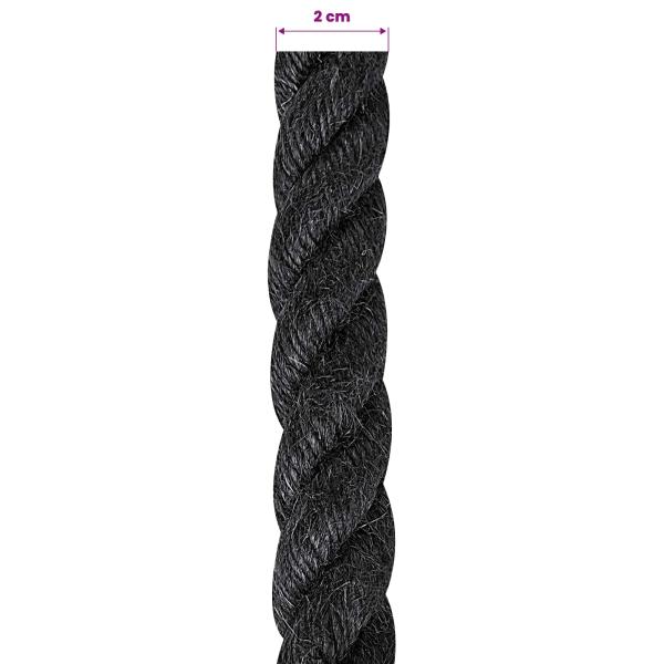 Juteseil 20 mm Schwarz 100% Tossa Jute