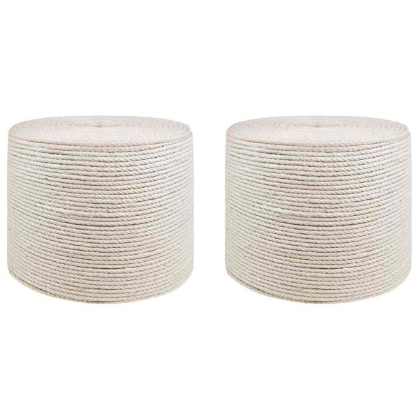 ARDEBO.de - Juteschnur 2 stk. 2 mm Weiß 100% Tossa Jute