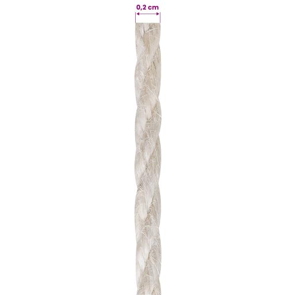 Juteschnur 2 stk. 2 mm Weiß 100% Tossa Jute