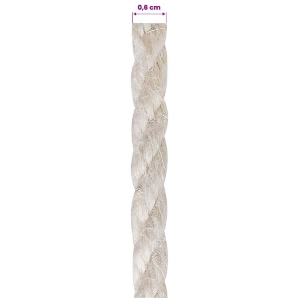 Juteseil 6 mm Weiß 100% Tossa Jute