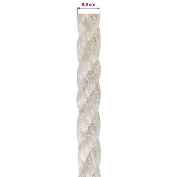 Juteseil 8 mm Weiß 100% Tossa Jute