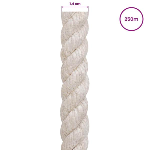 Juteseil 14 mm Weiß 100% Tossa Jute