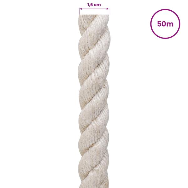 Juteseil 16 mm Weiß 100% Tossa Jute