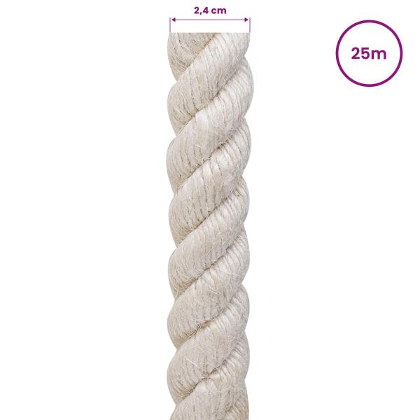 Juteseil 24 mm Weiß 100% Tossa Jute