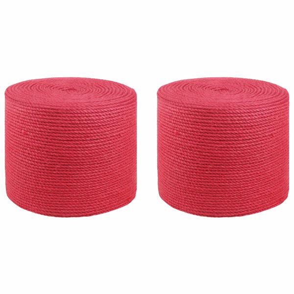 ARDEBO.de - 2 stk. 2 mm Rot 100% Tossa Jute