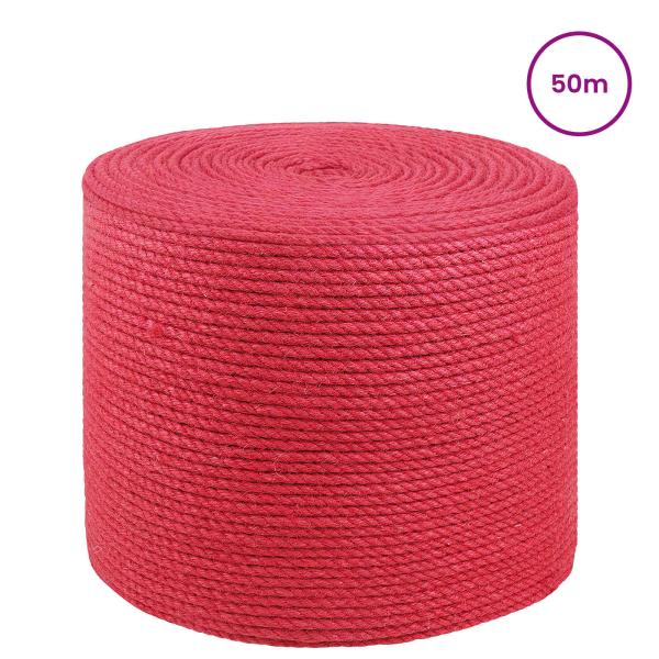 Juteseil 6 mm Rot 100% Tossa Jute