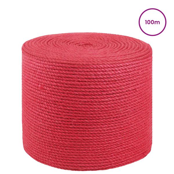 Juteseil 6 mm Rot 100% Tossa Jute