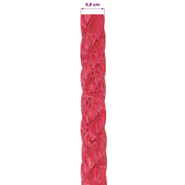 Juteseil 8 mm Rot 100% Tossa Jute
