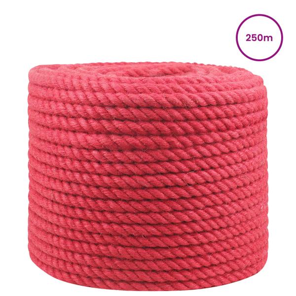 Juteseil 10 mm Rot 100% Tossa Jute