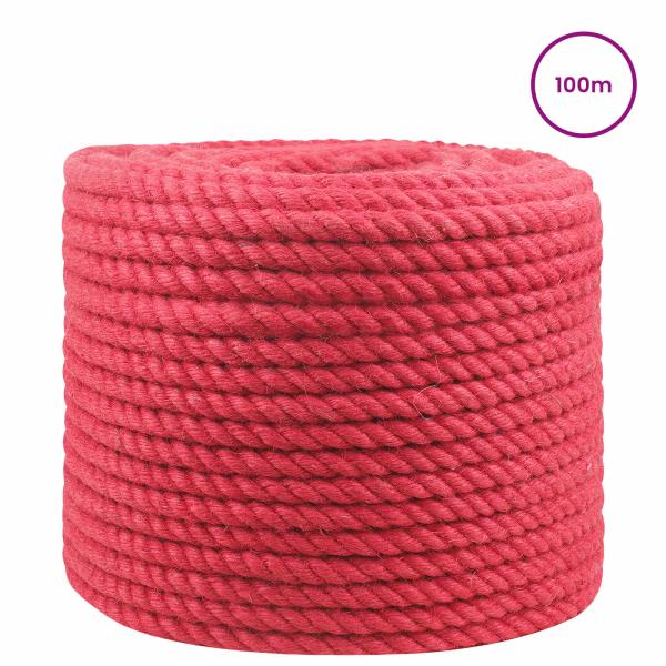 Juteseil 12 mm Rot 100% Tossa Jute