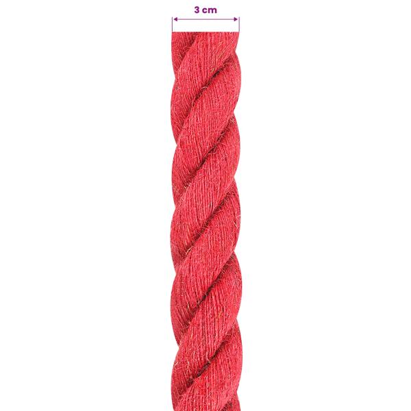 Juteseil 30 mm Rot 100% Tossa Jute