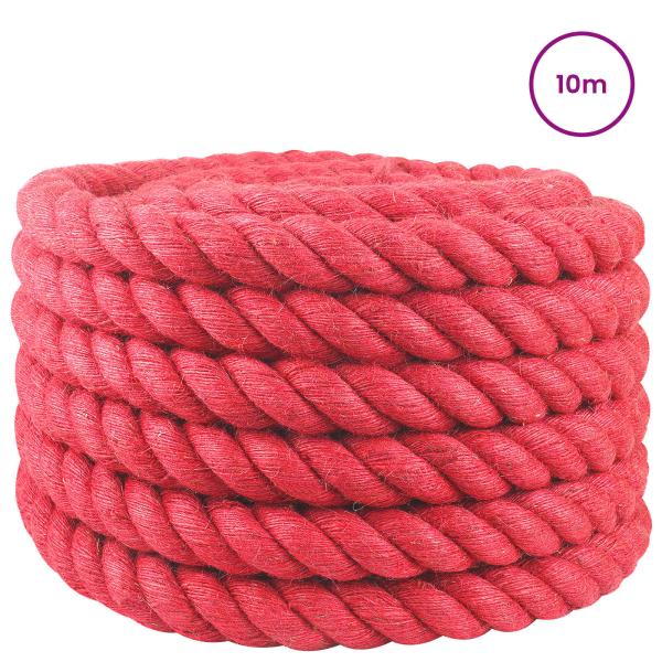 Juteseil 40 mm Rot 100% Tossa Jute