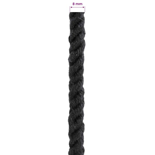 Baumwollseil 8 mm 250 m Schwarz 100% Baumwolle