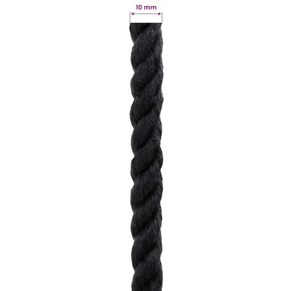 Baumwollseil 10 mm 25 m Schwarz 100% Baumwolle
