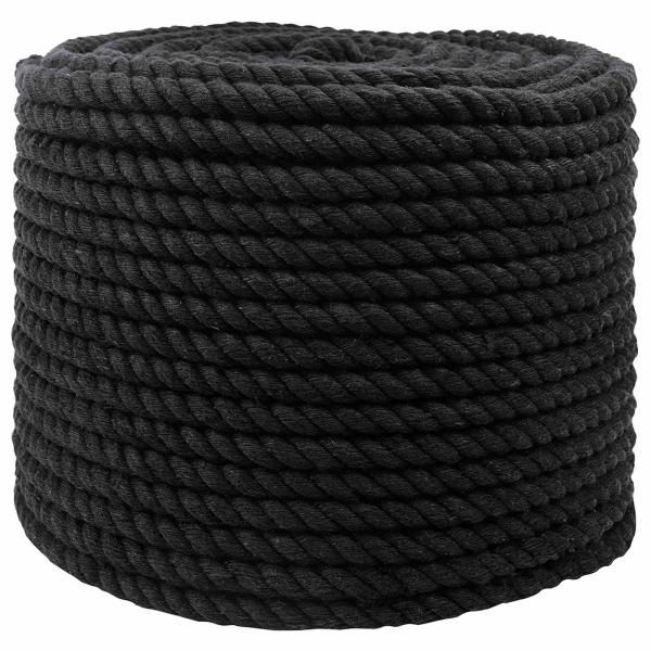 ARDEBO.de - Baumwollseil 12 mm 50 m Schwarz 100% Baumwolle